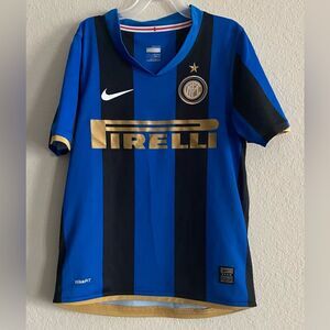 Nike Vintage Inter Milan FC Milan 2008-09 Home Soccer Jersey Youth Small 8-10Y